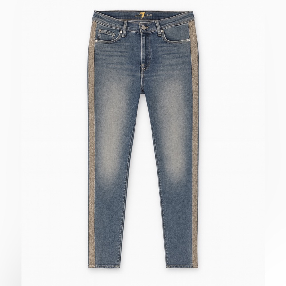 7‎ for all mankind glitter stripe jeans size 31 skinny
